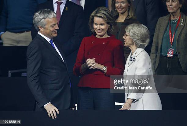 Didier Reynders, Belgian Deputy Prime Minister and Minister of Foreign Affairs, Queen Mathilde of Belgium and The Duchess of Gloucester attend the...