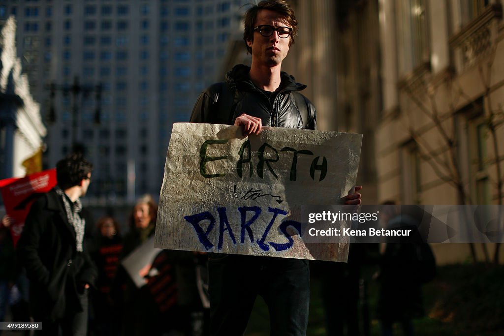 Environmental Activists Hold Rally And March In Lower Manhattan