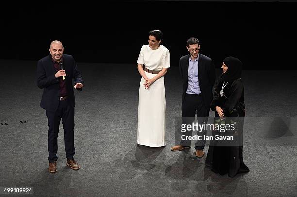 Director Hany Abu-Assad introduces the regional premiere of The Idol with producer Amira Diab and producer Ali Jaafar along with Doha Film Institute...