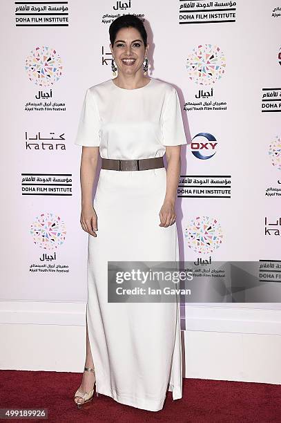 Amira Diab attends the regional premiere of The Idol co financed by the Doha Film Institute on the opening night of the third annual Ajyal Youth Film...