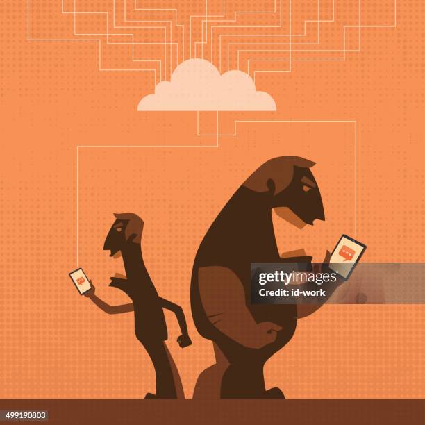 conflict - man reading tablet stock illustrations