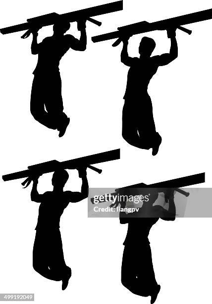 gym workout - bench press stock illustrations