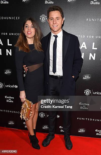 Ander Herrera and Isabel Collado attend the United for UNICEF Gala Dinner at Old Trafford on November 29, 2015 in Manchester, England.