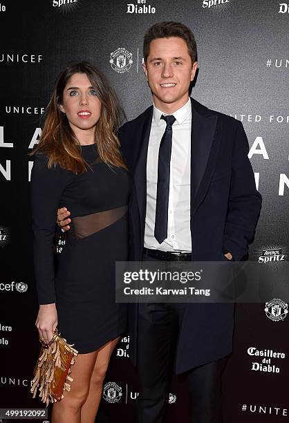 Ander Herrera and Isabel Collado attend the United for UNICEF Gala Dinner at Old Trafford on November 29, 2015 in Manchester, England.