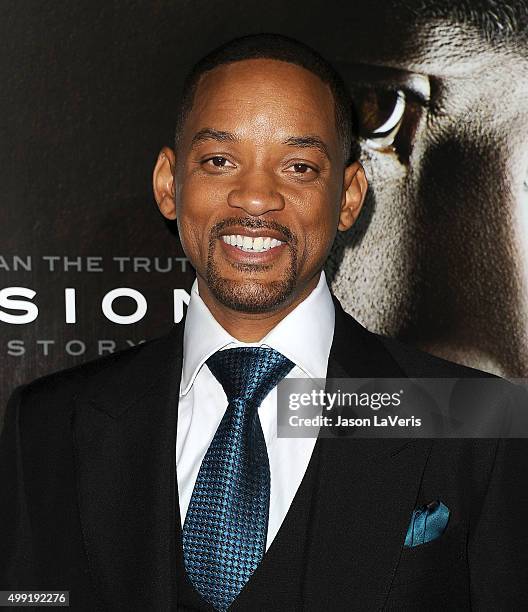 Actor Will Smith attends a screening of "Concussion" at Regency Village Theatre on November 23, 2015 in Westwood, California.
