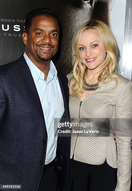 Actor Alfonso Ribeiro and wife Angela Unkrich attend a screening of "Concussion" at Regency Village Theatre on November 23, 2015 in Westwood,...