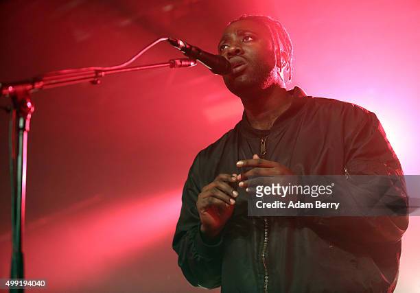 Kele Okereke of Bloc Party performs during a concert at Astra on November 29, 2015 in Berlin, Germany.