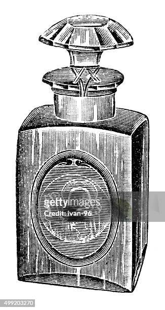perfume bottle - cologne bottle stock illustrations