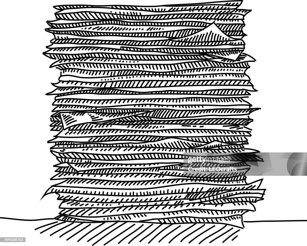 Paper Stack Drawing High-Res Vector Graphic - Getty Images