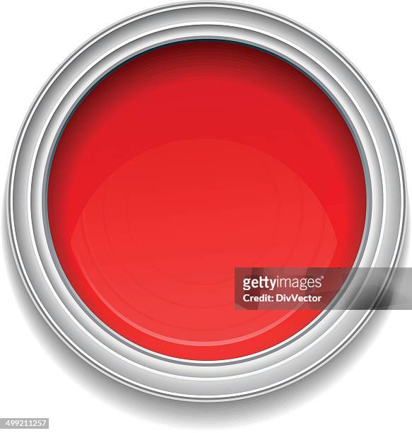 red paint can - paint can stock illustrations