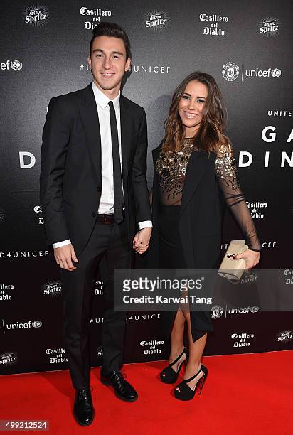 Matteo Darmian and Francesca Cormanni attend the United for UNICEF Gala Dinner at Old Trafford on November 29, 2015 in Manchester, England.