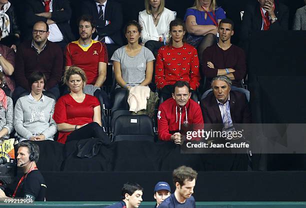 Former tennis champion Kim Clijsters, ping pong champion Jean-Michel Saive, Alain Darcis, father of Steve Darcis, above them Edith de Maertelaere and...