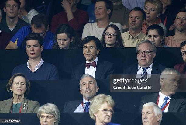 Former Prime Minister of Belgium Elio Di Rupo attends the victory of Andy Murray over David Goffin of Belgium during day three of the Davis Cup Final...