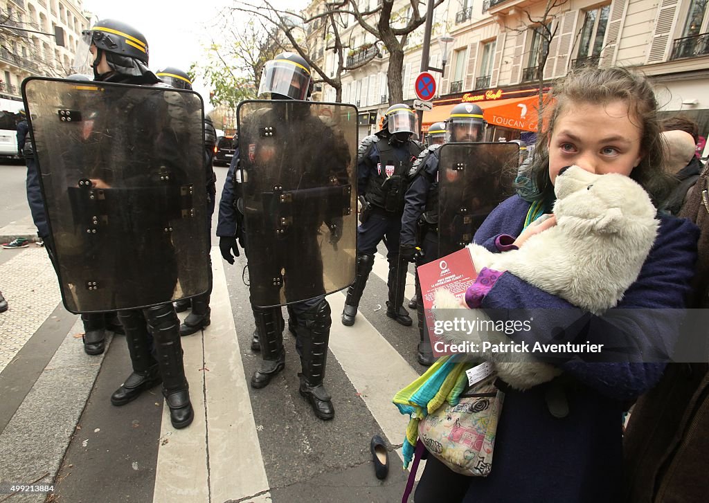 Climate Change Demonstrations Take Place In Paris Ahead of COP21