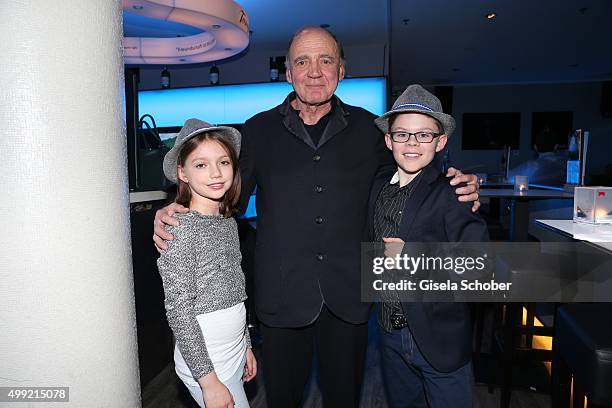 Anuk Steffen, Bruno Ganz and Quirin Agrippi during the German premiere of the film 'HEIDI' at Mathaeser Filmpalast on November 29, 2015 in Munich,...