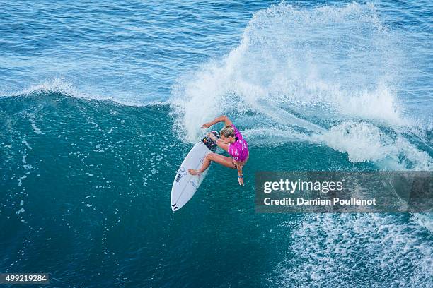 Lakey Peterson surfs during round 1 of Target Women Pro> on November 29, 2015 in Kapalua, Hawaii.