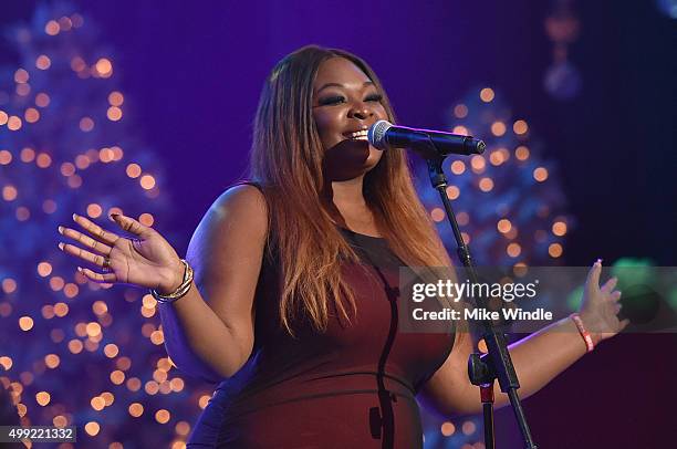 Singer Candice Glover performs onstage during the 2015 Hollywood Christmas Parade on November 29, 2015 in Hollywood, California.