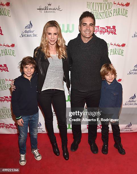 Actors Jenna Gering and Galen Gering, with family, attend 2015 Hollywood Christmas Parade on November 29, 2015 in Hollywood, California.