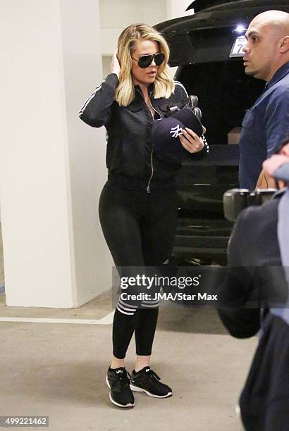 Khloe Kardashian is seen on November 29, 2015 in Los Angeles, California.