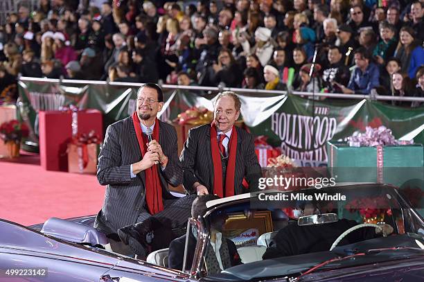 Grand Marshals Penn & Teller attend the 2015 Hollywood Christmas Parade on November 29, 2015 in Hollywood, California.