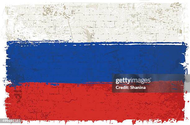 flag of russia on wall - russian flag stock illustrations