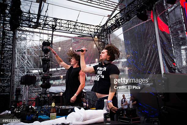 Peking Duk plays at Stereosonic Sydney on November 28, 2015 in Sydney, Australia.