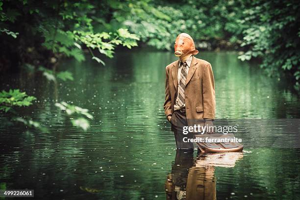 goldfish businessman - climate change people stock pictures, royalty-free photos & images