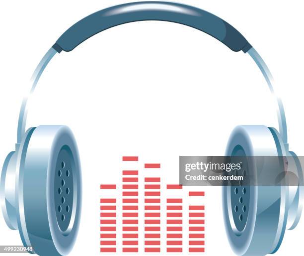 vector shiny headphones - big beat stock illustrations