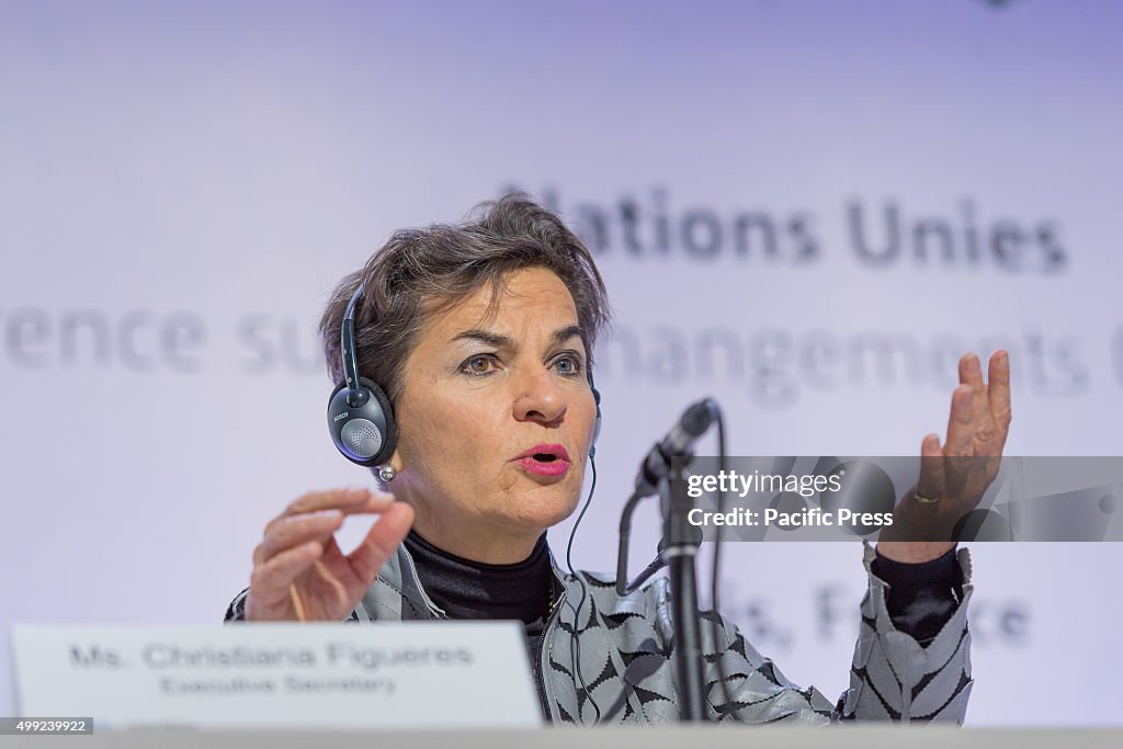 Christiana Figueres (UNFCCC) gives a Join press briefing...