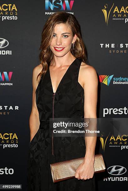 Brooke Satchwell arrives ahead of the 5th AACTA Awards Presented by Presto | Industry Dinner Presented by Blue Post at The Star on November 30, 2015...