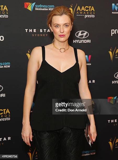 Gracie Otto arrives ahead of the 5th AACTA Awards industry dinner at The Star on November 30, 2015 in Sydney, Australia.