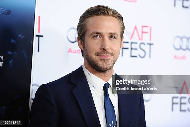 Actor Ryan Gosling attends the premire of "The Big Short" at the 2015 AFI Fest at TCL Chinese 6 Theatres on November 12, 2015 in Hollywood,...