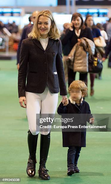 Marta Ortega and her son Amancio Ortega are seen at Madrid Horse Week 2015 on November 27, 2015 in Madrid, Spain.