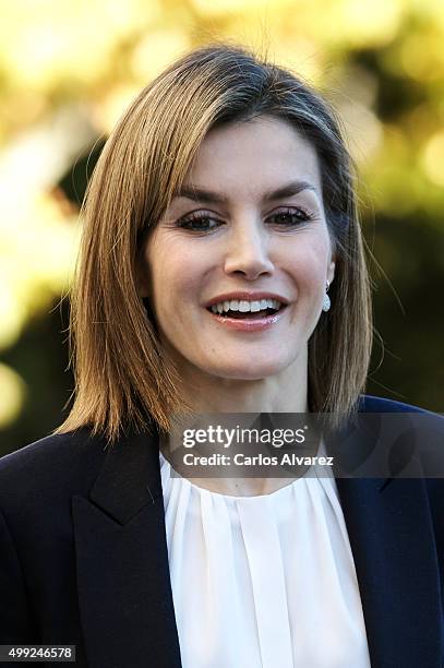 Queen Letizia of Spain attends Nutrigenomics Seminar at the CSIC Institute on November 30, 2015 in Madrid, Spain.