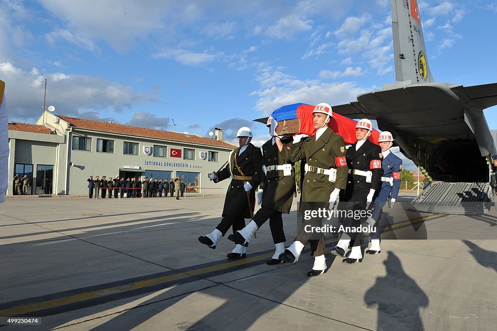 Body of Russian pilot flown to Russia from Turkey