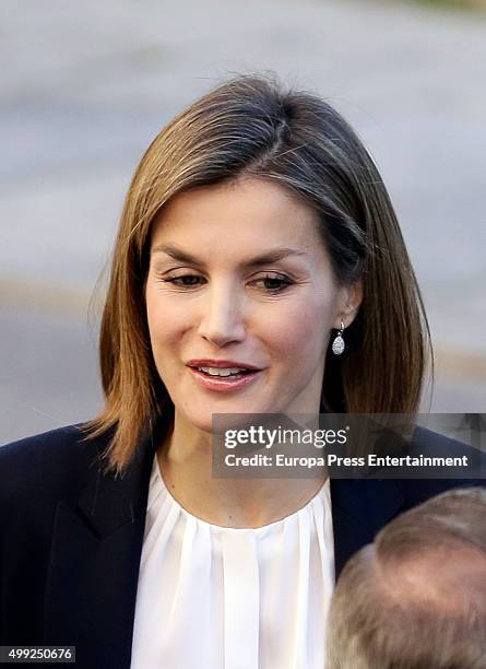 Queen Letizia of Spain attends Nutrigenomica Seminar at Consejo Superior de Investigaciones Cientificas on November 30, 2015 in Madrid, Spain.