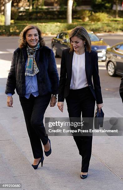 Queen Letizia of Spain attends Nutrigenomica Seminar at Consejo Superior de Investigaciones Cientificas on November 30, 2015 in Madrid, Spain.