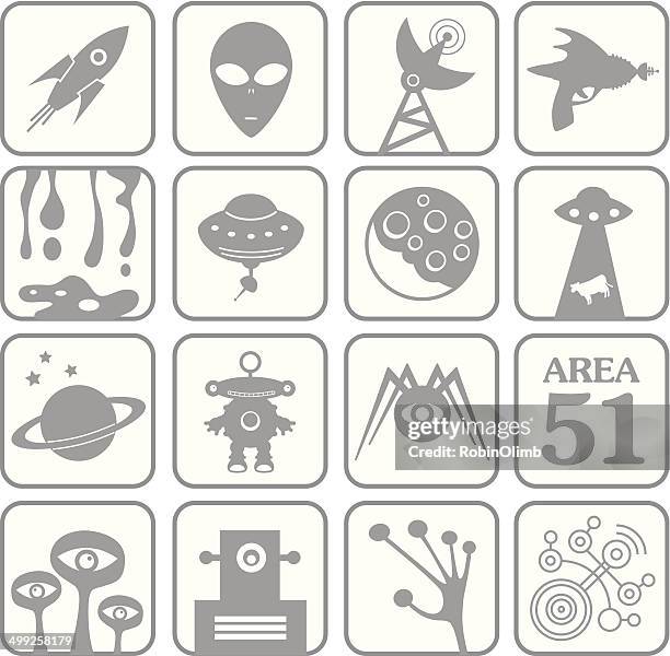 stockillustraties, clipart, cartoons en iconen met alien white key icons - graancirkel