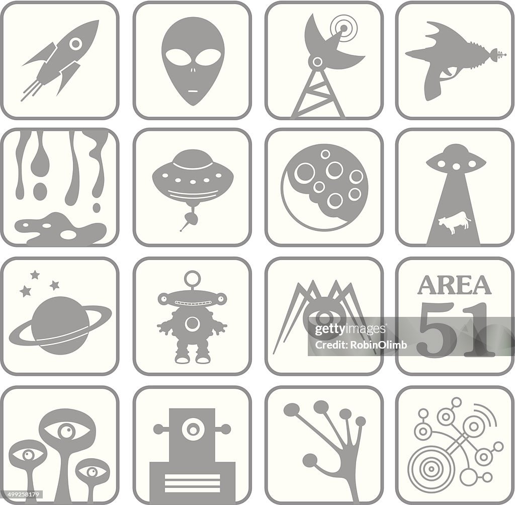 Alien White Key Icons