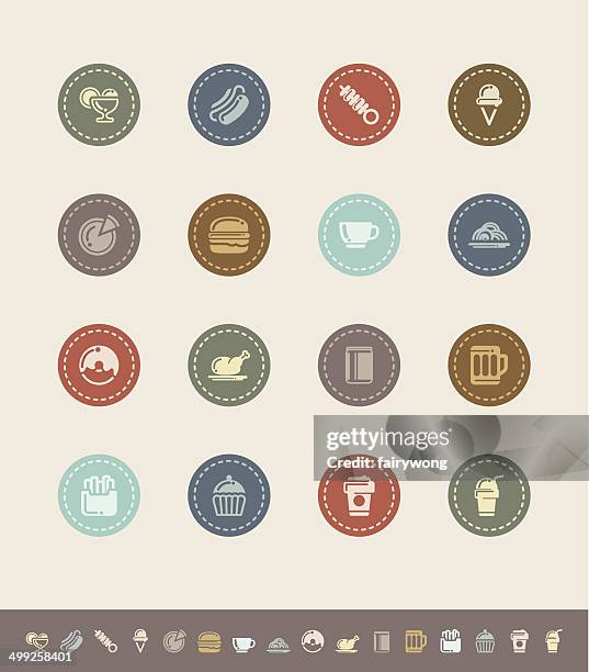 fast food icons - ice cream sauce bottle stock illustrations