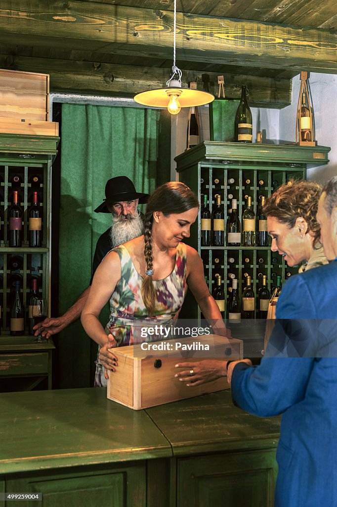 Mature Woman Choosing Wine, Cellar in Brda,Slovenia, Europe