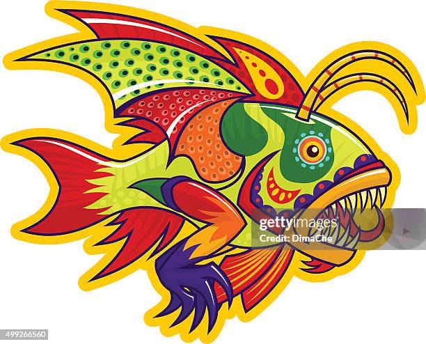 monster fish - visual merchandising stock illustrations