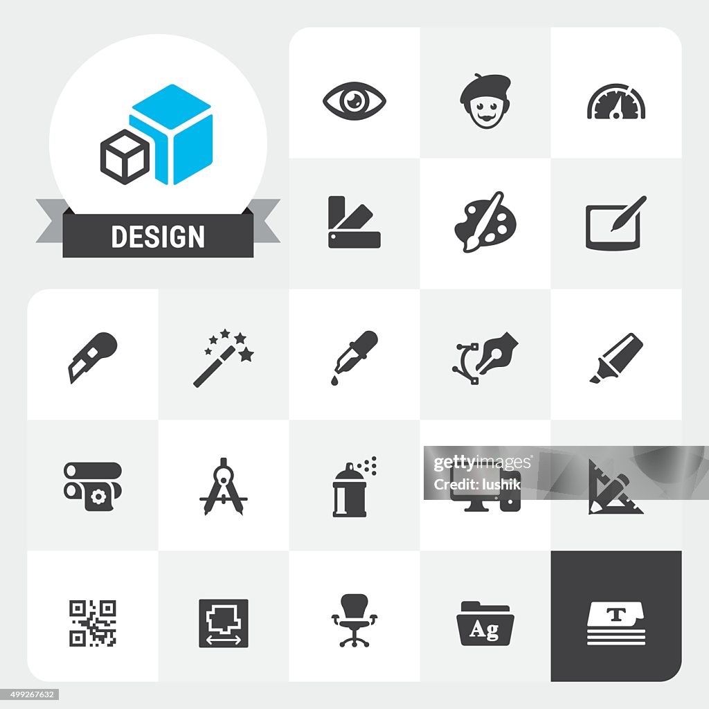 Design Equipment base vector icons and label
