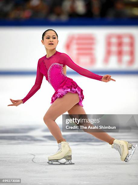 Satoko Miyahara of Japan competes in the Ladies' Free Skating during day two of the NHK Trophy ISU Grand Prix of Figure Skating 2015 at the Big Hat...