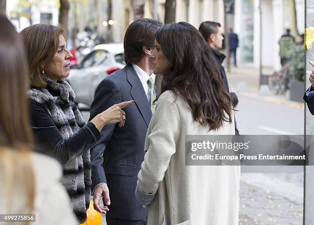 Jose Maria Aznar, Ana Botella and Monica Abascal are seen on October 28, 2015 in Madrid, Spain.