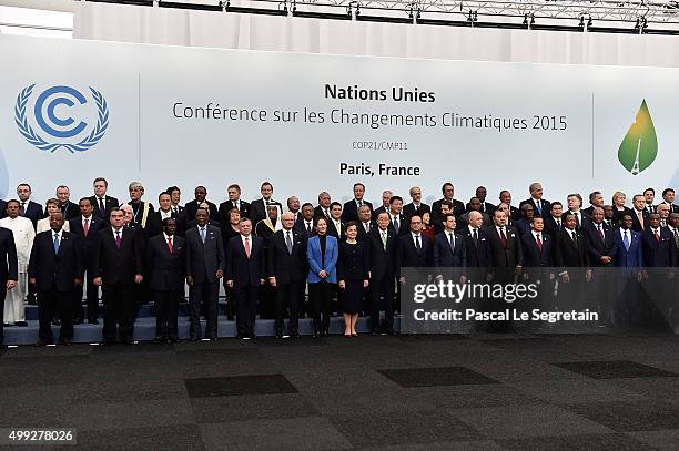 Head of States attend the Family photo session of the Cop 21 on November 30, 2015 in Paris, France. World leaders are meeting in Paris for the start...