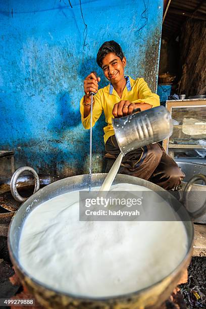 indian street vendor preparing food, jaipur, india - boiling stock pictures, royalty-free photos & images