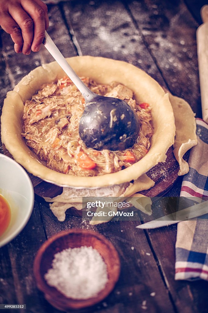 Preparing Delicious Homemade Chicken Meat Pie