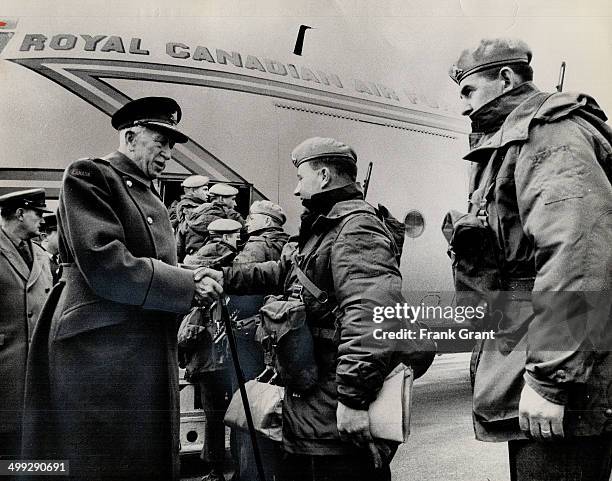 Au Revoir; mon ami. Bonne chance ; was the wish expressed by Governor-General Vanier as each man filed aboard the first aircraft. Gen. Vanier served...