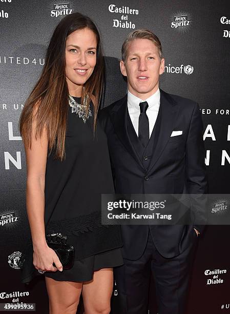 Ana Ivanovic and Bastian Schweinsteiger attend the United for UNICEF Gala Dinner at Old Trafford on November 29, 2015 in Manchester, England.